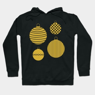 Gold Tone Christmas Baubles Hoodie